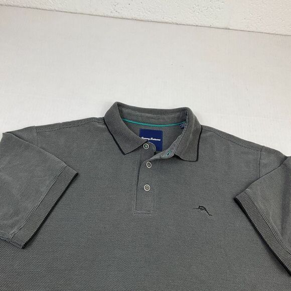 Tommy Bahama Mens Polo Shirt Gray Short Sleeve Stretch Collared Top Size Large * - Picture 3 of 12